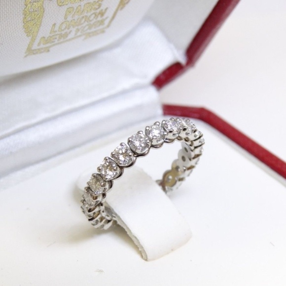 Cartier Platinum Diamond Wedding Eternity Band - Picture 3 of 7